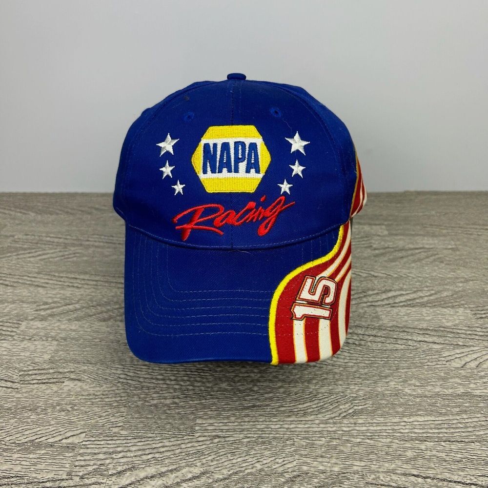 NAPA Racing Hat Cap Strap Back Blue Adult Nascar Auto Racing American Flag